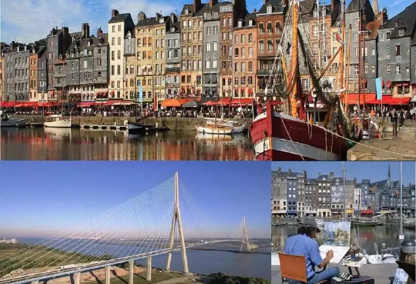 تختخواب و صبحانه Le Fleurhon 11 D Honfleur, T2 En Résidence Avec Piscine, Wifi Et Parking Gratuits