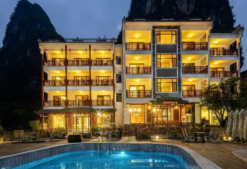 Hotelli Yangshuo Xingping Shanshuiyao Resort Free Train Station Pick Up Stay 3 Days Promotion