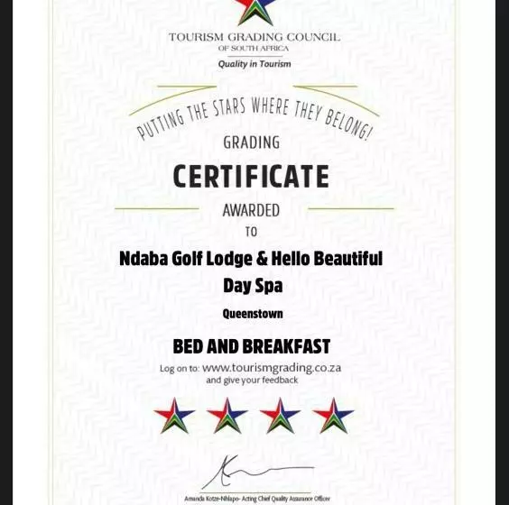 تختخواب و صبحانه Ndaba Golf Lodge & Hello Beautiful Day Spa