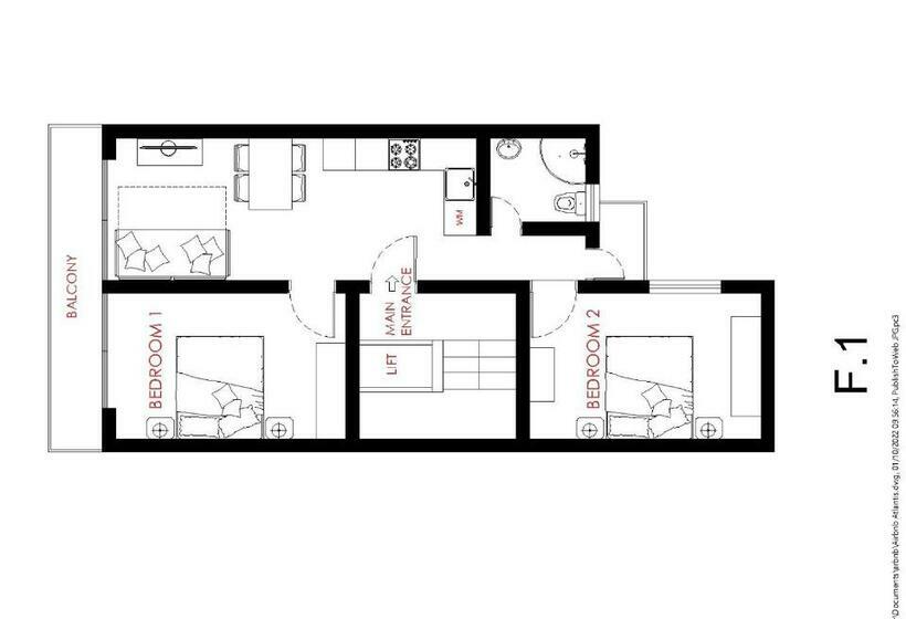 F1   Modern Two Bedrooms Flat Sea View, St Julians