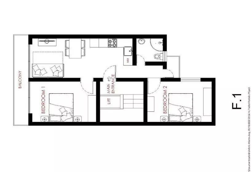 F1   Modern Two Bedrooms Flat Sea View, St Julians