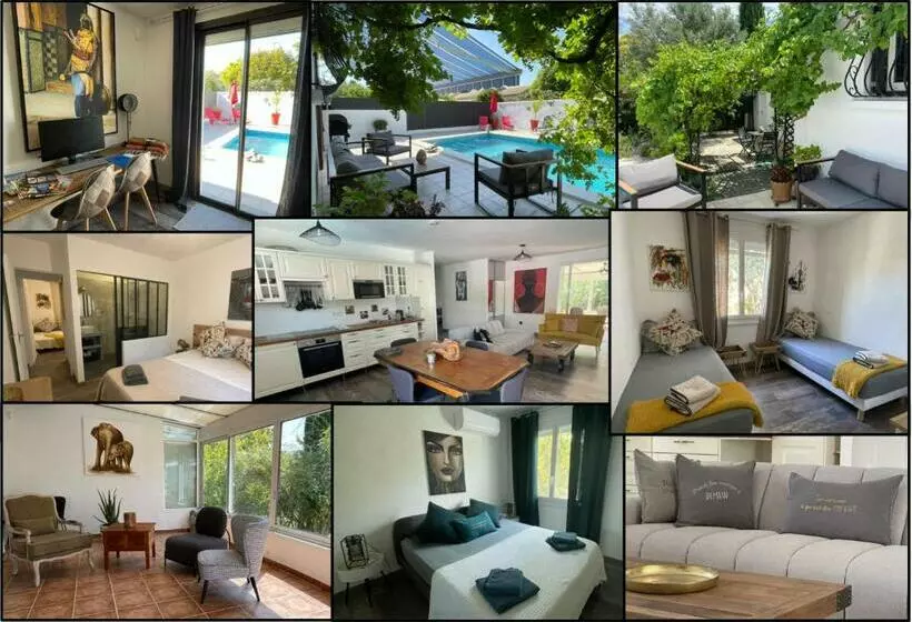 Jolie Villa à Uzes, Climatisée Avec Piscine