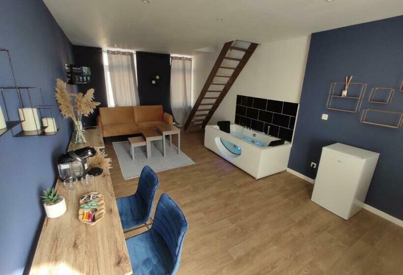 Ng Suitehome Lille I Tourcoing Blanc Seau Duplex Balnéo Netflix Wifi Kitchenette