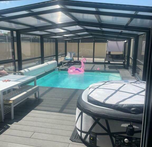 L Aurore Suite De Charme, Clim Jacuzzi, Sauna, Piscine Chauffée Cuisine..