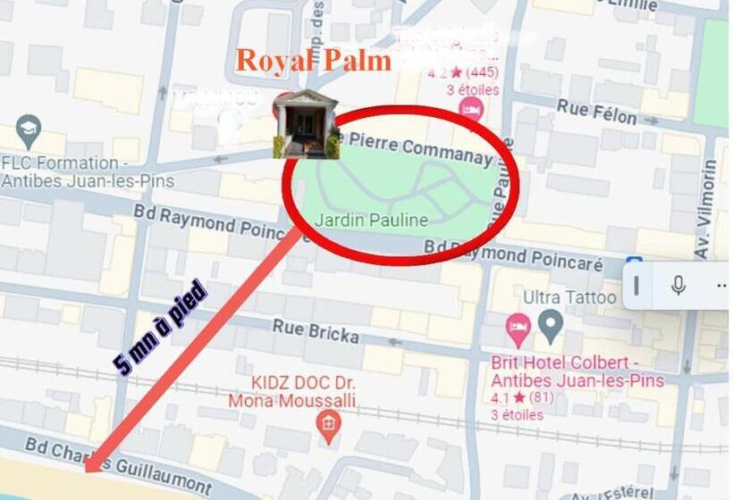 Royal Palm Juan Les Pins Appartement 53m2 Avec Terrasse Ensolleillée 5e Dernier étage 200m De La Pl