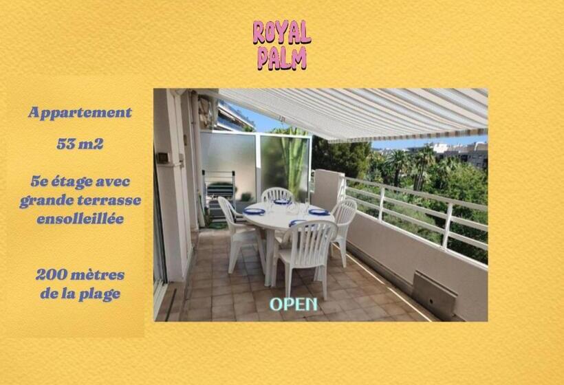 Royal Palm Juan Les Pins Appartement 53m2 Avec Terrasse Ensolleillée 5e Dernier étage 200m De La Pl
