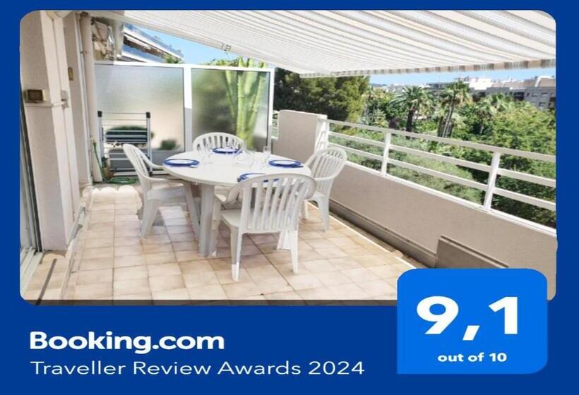 Royal Palm Juan Les Pins Appartement 53m2 Avec Terrasse Ensolleillée 5e Dernier étage 200m De La Pl