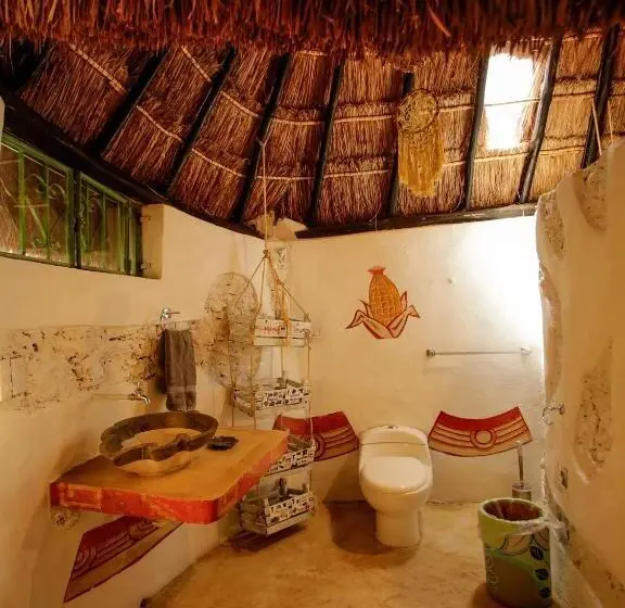 ホテル Aldea Maya Toktli Orígenes: Alberca + Wifi Starlink + Tour Sustentabilidad