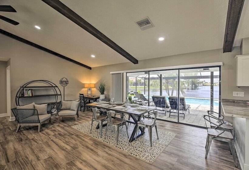 Canal Front Cape Coral Home: Pool & Patio