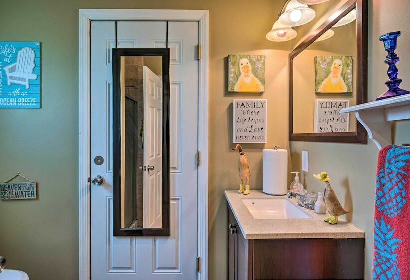 Waterfront Home W/ Large Deck & Dock On Narrow Bay