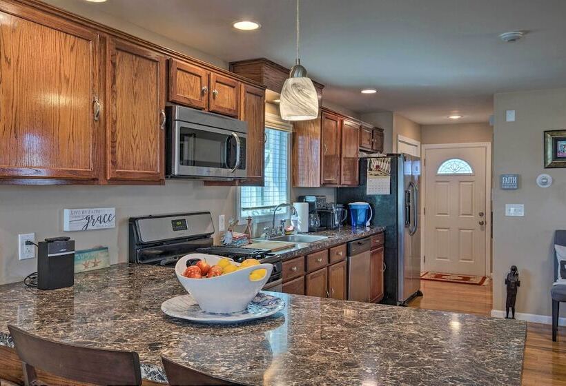 Waterfront Home W/ Large Deck & Dock On Narrow Bay