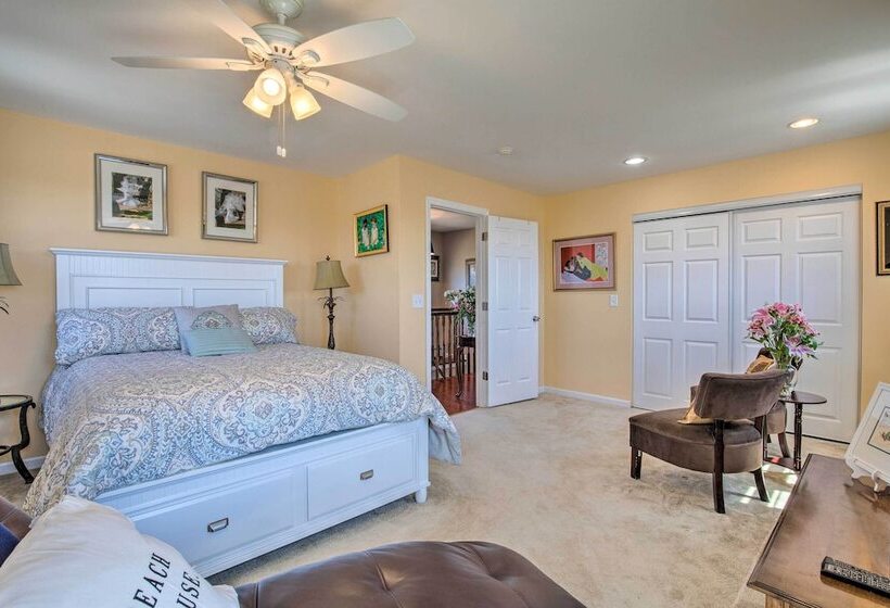 Waterfront Home W/ Large Deck & Dock On Narrow Bay