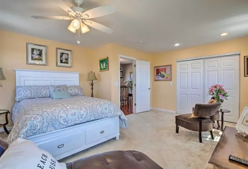 Waterfront Home W/ Large Deck & Dock On Narrow Bay