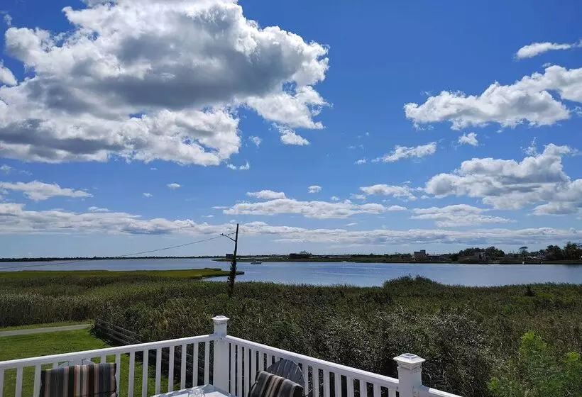 Waterfront Home W/ Large Deck & Dock On Narrow Bay