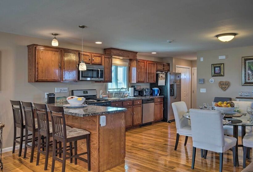 Waterfront Home W/ Large Deck & Dock On Narrow Bay