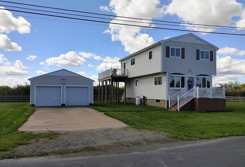 Waterfront Home W/ Large Deck & Dock On Narrow Bay