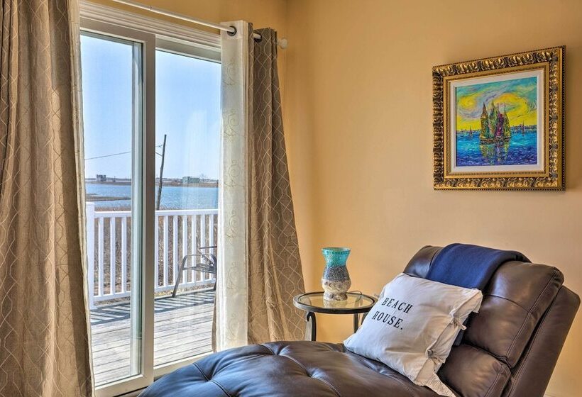 Waterfront Home W/ Large Deck & Dock On Narrow Bay