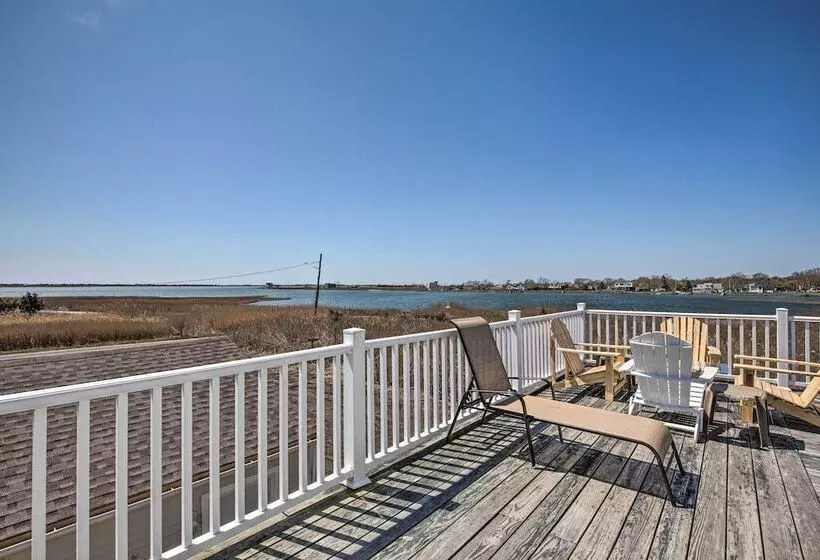 Waterfront Home W/ Large Deck & Dock On Narrow Bay