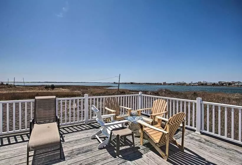 Waterfront Home W/ Large Deck & Dock On Narrow Bay