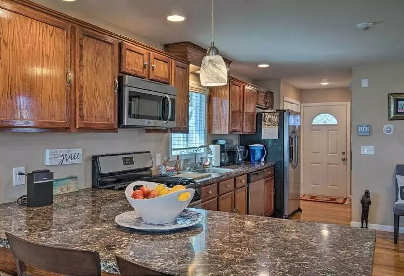 Waterfront Home W/ Large Deck & Dock On Narrow Bay