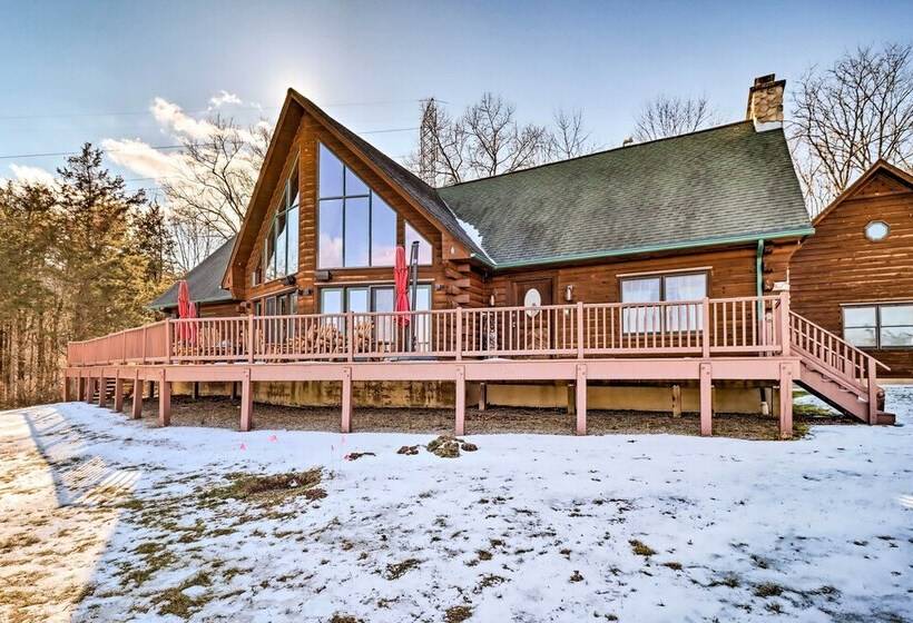 Luxury Log Cabin W/ Ev Charger & Mtn Views!