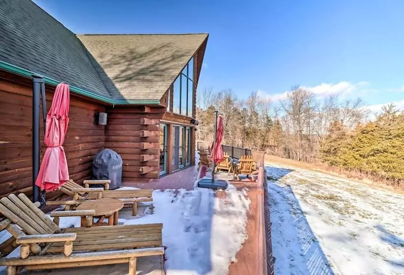 Luxury Log Cabin W/ Ev Charger & Mtn Views!