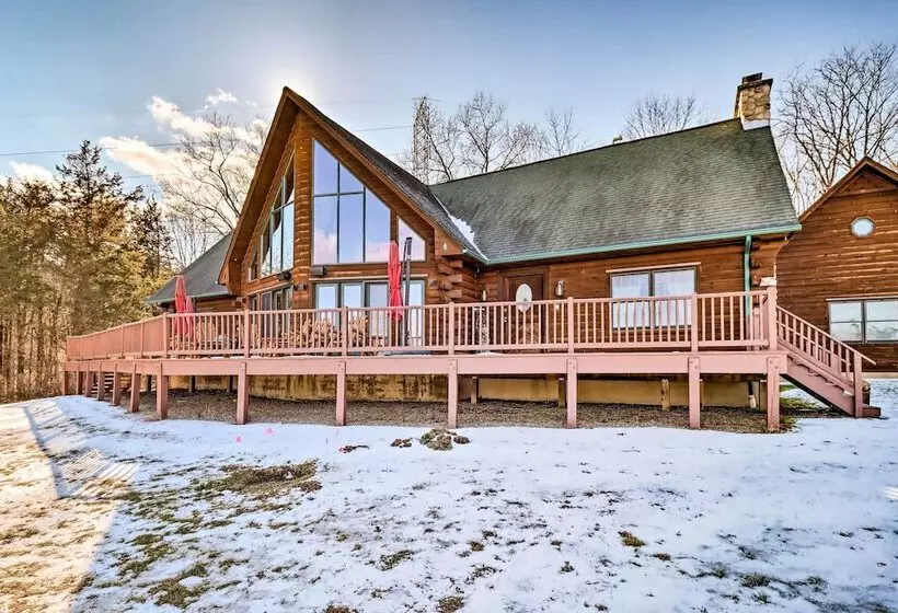 Luxury Log Cabin W/ Ev Charger & Mtn Views!