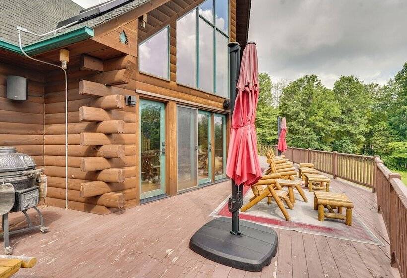 Luxury Log Cabin W/ Ev Charger & Mtn Views!
