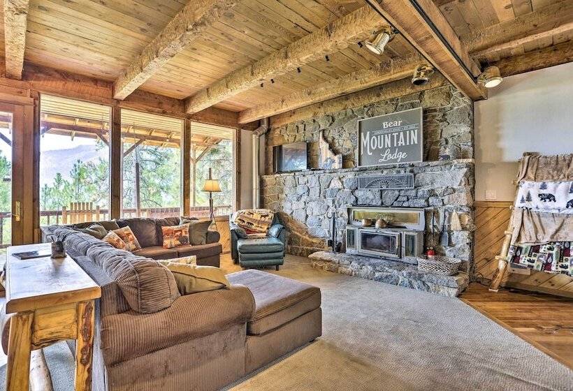 Peaceful Cabin W/ Mtn + River Views, Fire Pit