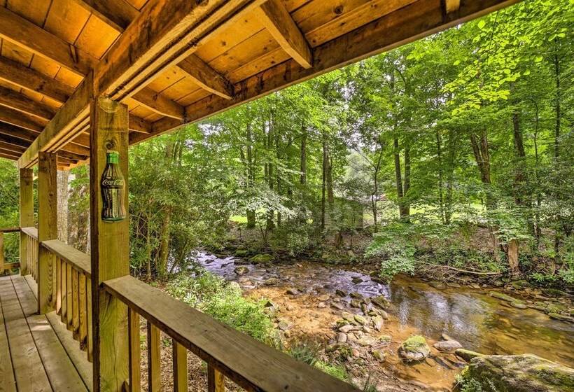 Scenic Creekside Cabin W/ Wraparound Porch!
