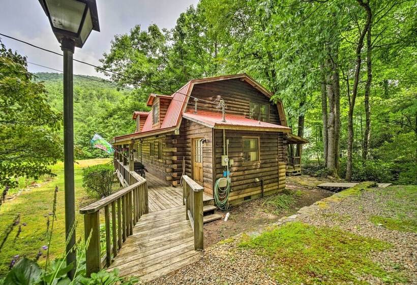 Scenic Creekside Cabin W/ Wraparound Porch!