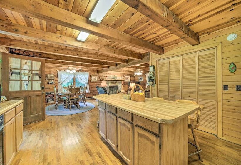 Scenic Creekside Cabin W/ Wraparound Porch!