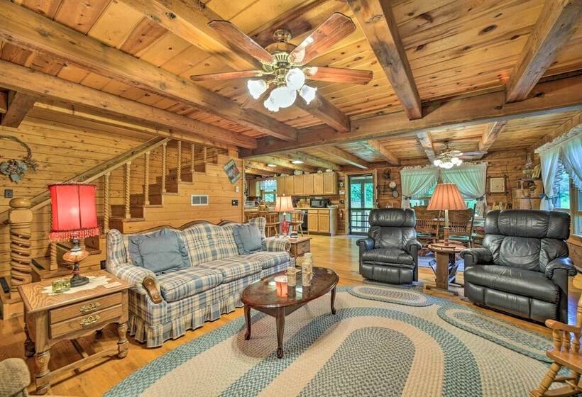 Scenic Creekside Cabin W/ Wraparound Porch!