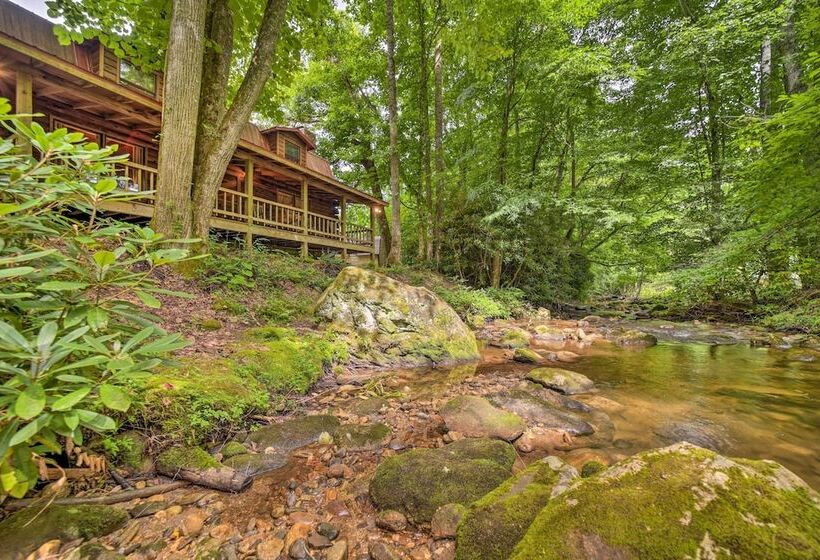 Scenic Creekside Cabin W/ Wraparound Porch!