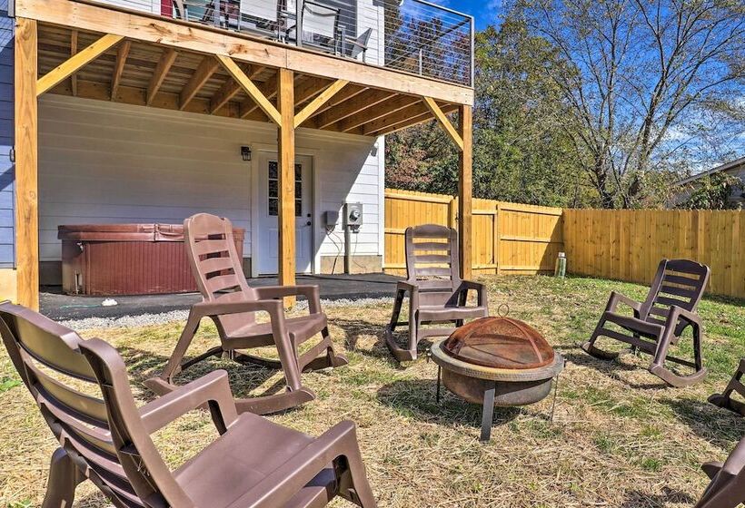 Chic Spacious Avl Oasis W/ Hot Tub & Fire Pit