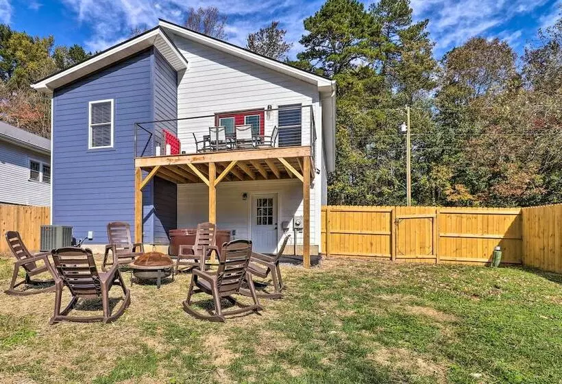 Chic Spacious Avl Oasis W/ Hot Tub & Fire Pit