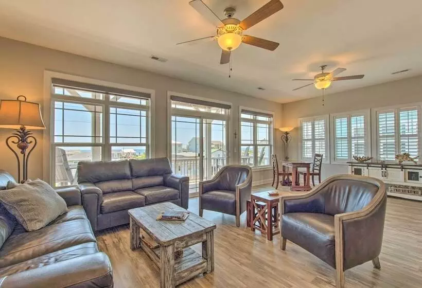 Surf City Escape W/ 6 Decks: Steps To Beach