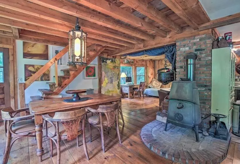 The Mill River Cabin W/ Fireplace & River View!
