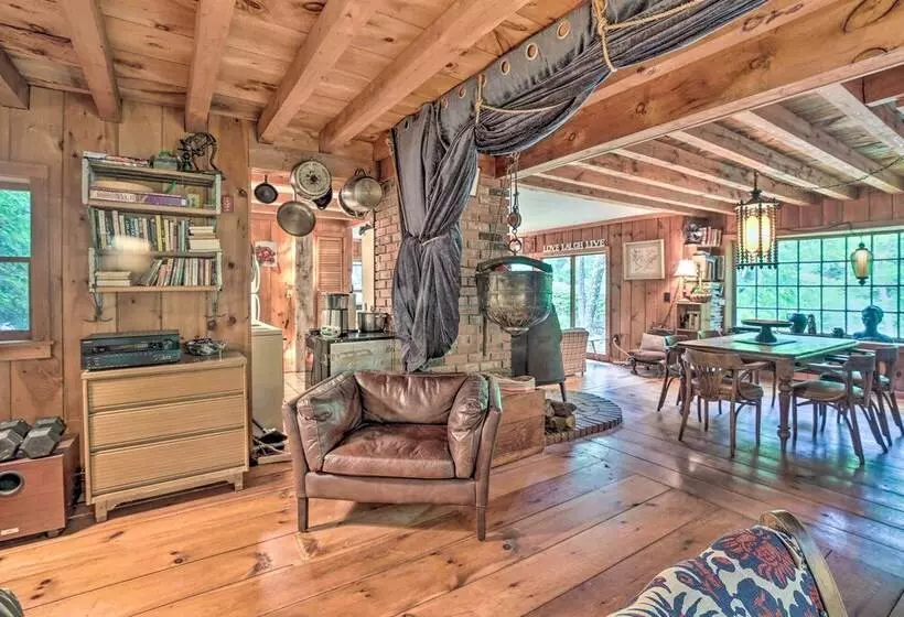 The Mill River Cabin W/ Fireplace & River View!