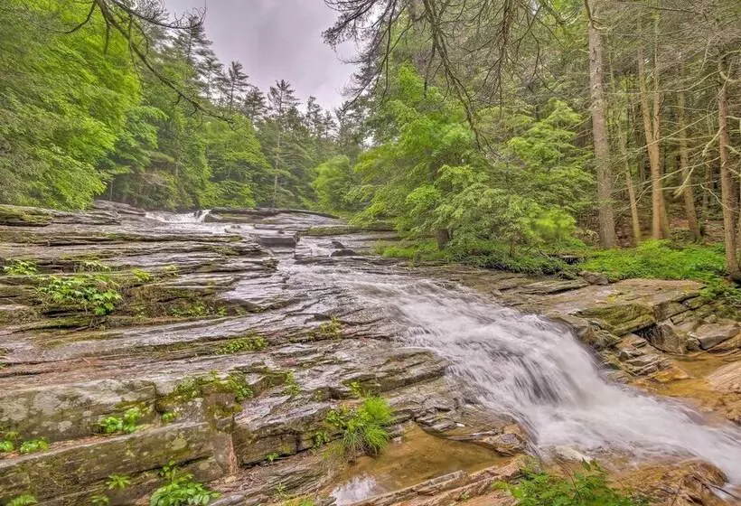 The Mill River Cabin W/ Fireplace & River View!