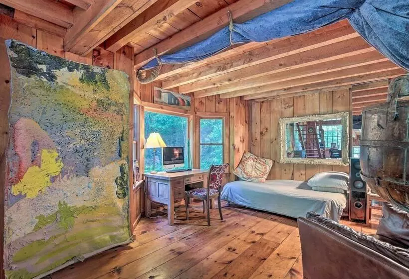 The Mill River Cabin W/ Fireplace & River View!