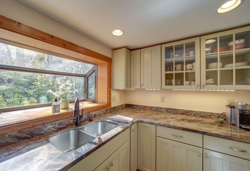 Restored Candler Log Cabin W/ Private Office!