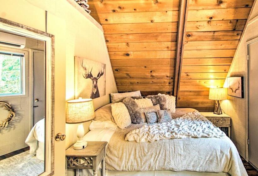 Cozy A Frame W/ Hot Tub, Fire Pit, & Fireplace!