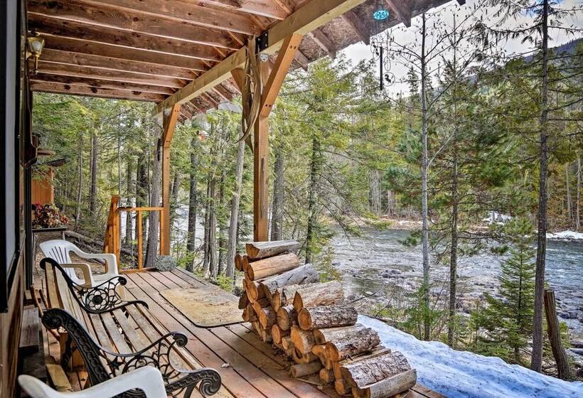 Private  Yaak River Hideaway  W/ Deck & Mtn Views!