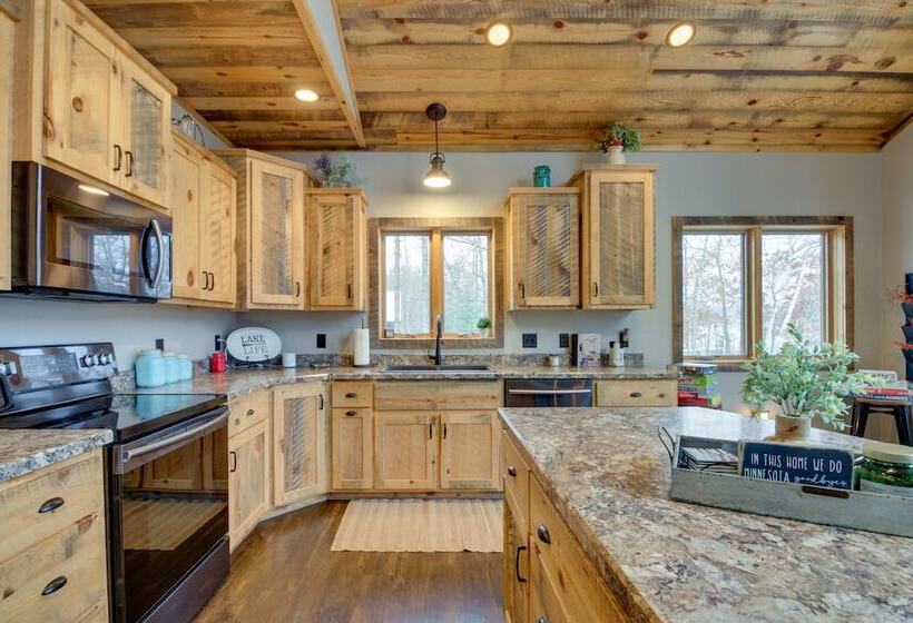 Modern Lakeside Chalet On Crow Wing Chain W/ Dock!