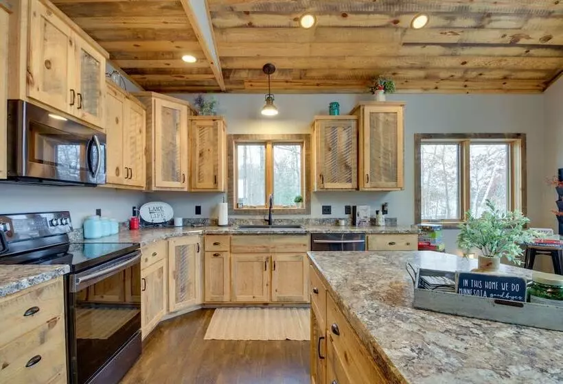 Modern Lakeside Chalet On Crow Wing Chain W/ Dock!