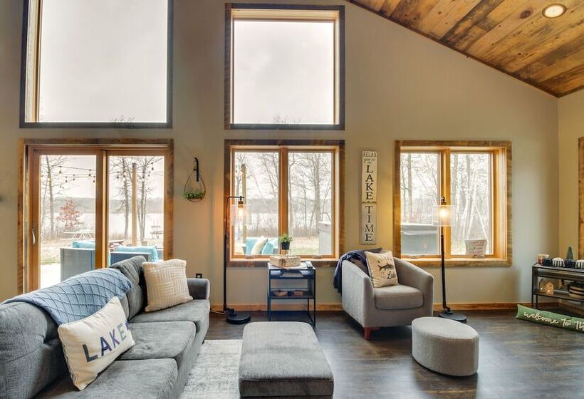 Modern Lakeside Chalet On Crow Wing Chain W/ Dock!