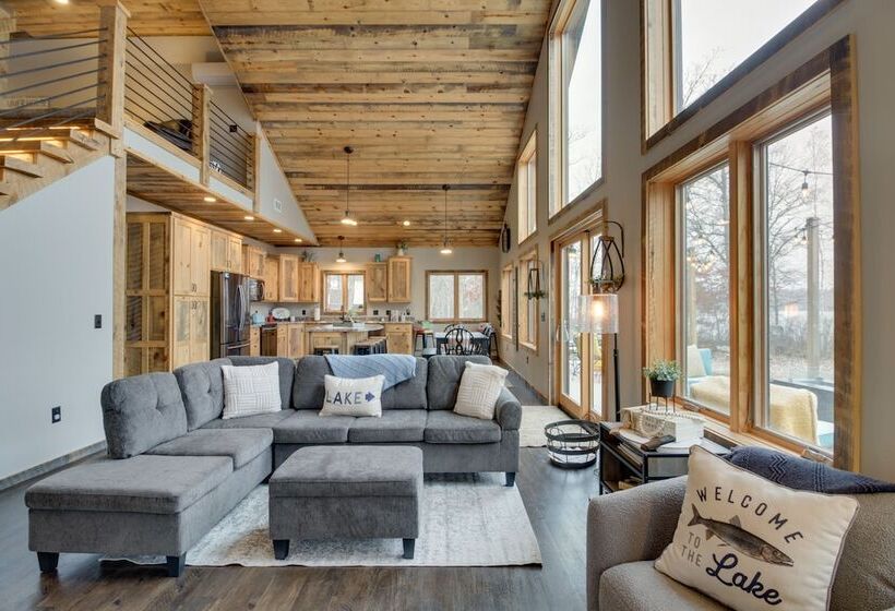 Modern Lakeside Chalet On Crow Wing Chain W/ Dock!