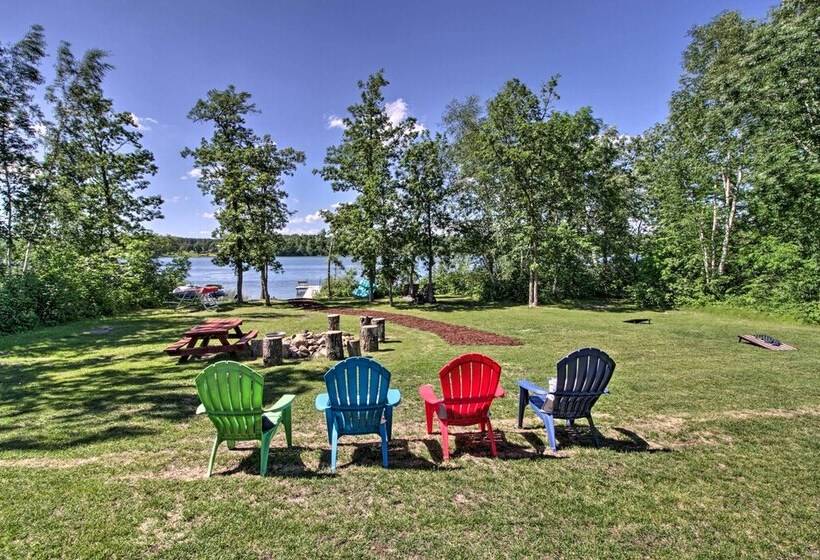 Modern Lakeside Chalet On Crow Wing Chain W/ Dock!