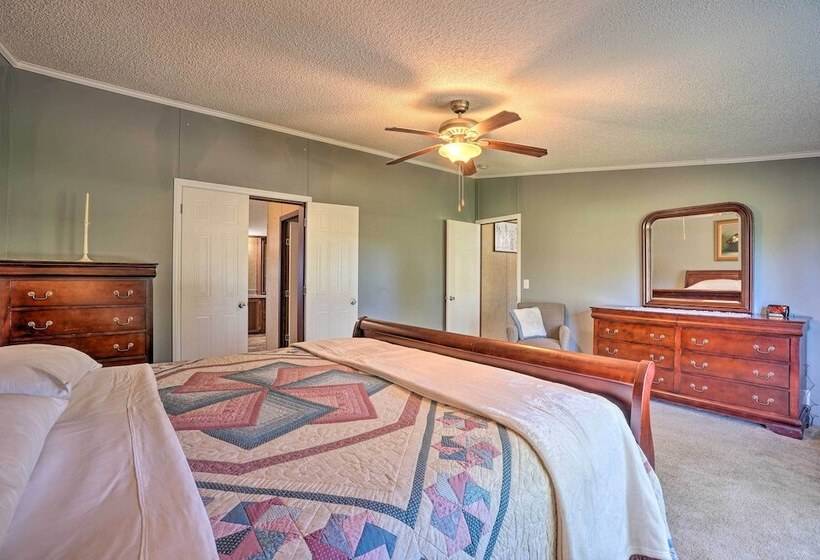 Monett Family Ranch Home W/ Fireplace & Huge Deck!